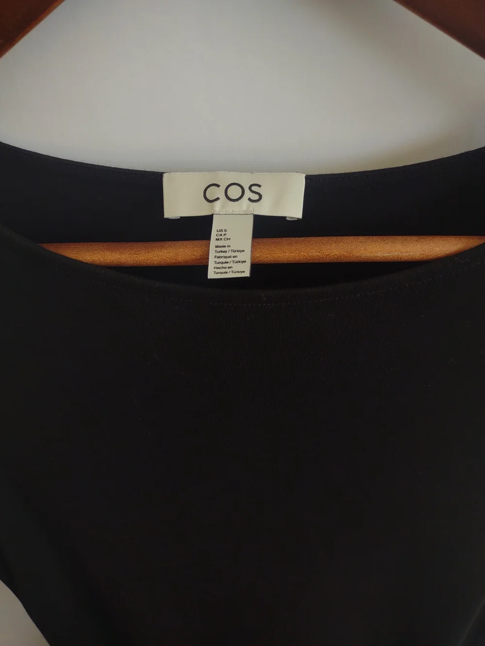 COS Black Sleeveless Cotton Boatneck  Dress